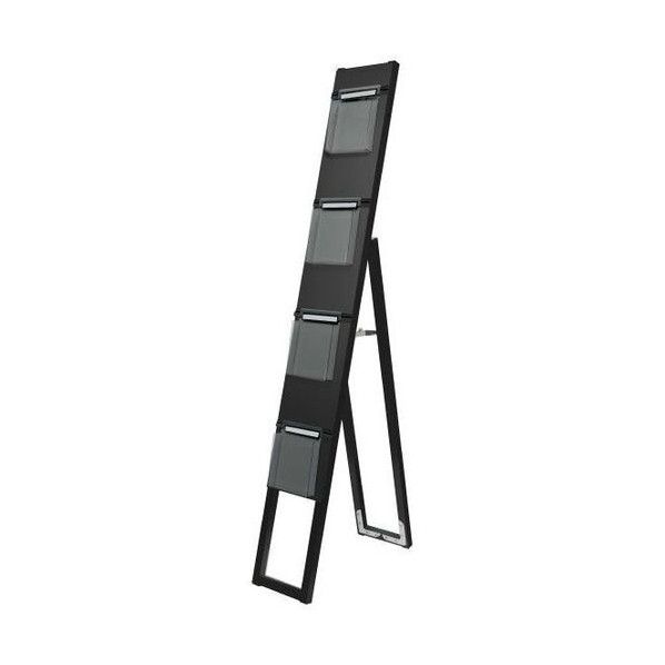 ※法人専用品※常磐精工 ブラックイージーリンクスタンド看板 パンフレットケース4段片面 BELSK4PC 0｜DIY FACTORY ONLINE SHOP