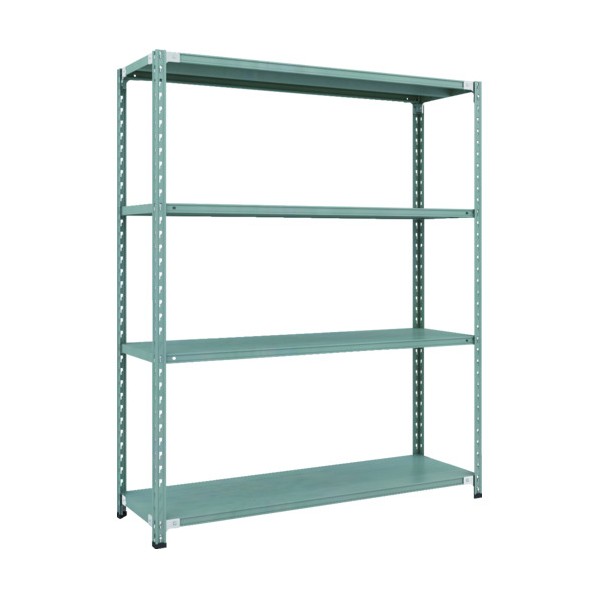 ※法人専用品※トラスコ CB型セミボルトレス軽量棚 1500X450XH1800 4段 グリーン CB-6544-GN 1台｜DIY FACTORY ONLINE SHOP