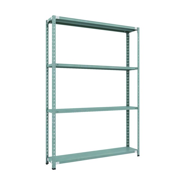 ※法人専用品※トラスコ CB型セミボルトレス軽量棚 1500X300XH21004段 グリーン CB-7534-GN 1台｜DIY FACTORY ONLINE SHOP