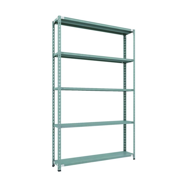 ※法人専用品※トラスコ CB型セミボルトレス軽量棚 1500X300XH2400 5段 グリーン CB-8535-GN 1台｜DIY FACTORY ONLINE SHOP