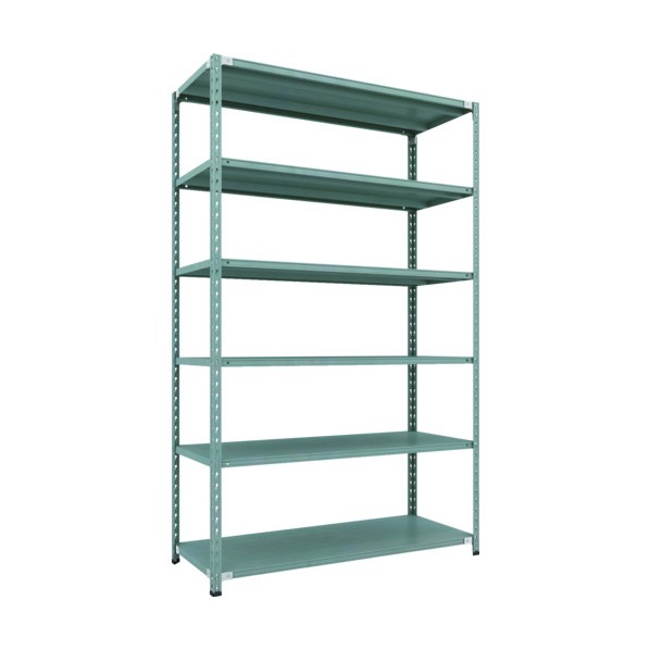 トラスコ(TRUSCO) CB型セミボルトレス軽量棚 1500X600XH2400 6段 グリーン CB-8566-GN 1台 28,217円