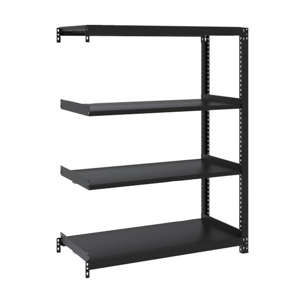 トラスコ M1型ボルトレス軽量棚900X420XH1200 4段 連結 サテンブラック M1-4344B-SB 1点｜DIY FACTORY ONLINE SHOP