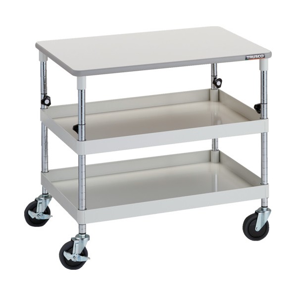 トラスコ フェニックスワゴン 750X500XH700~950 天板付 W PEW-A772T-W 1台 33,185円