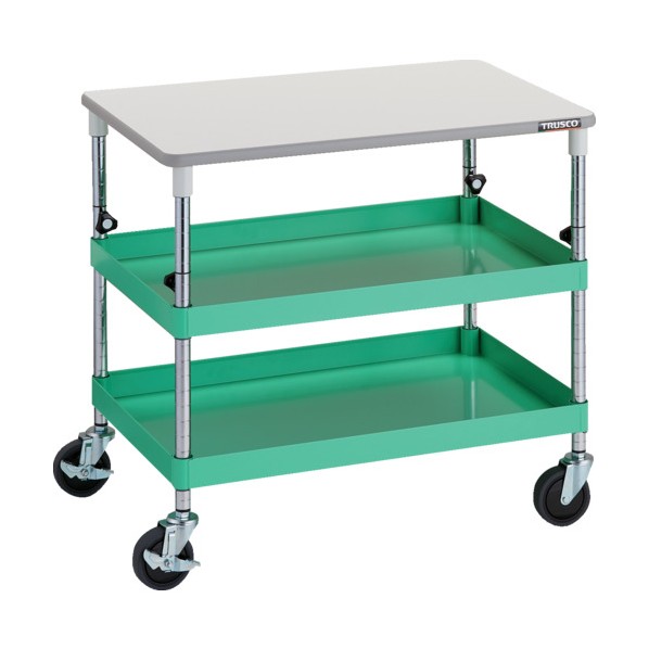 トラスコ フェニックスワゴン 750X500XH700~950 天板付 YG PEW-A772T-YG 1台