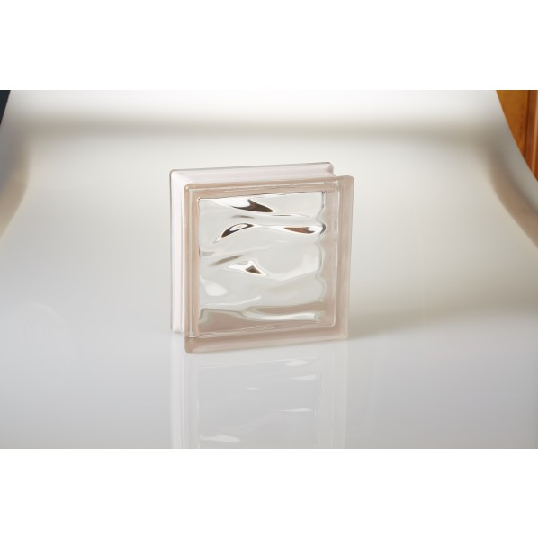MarvelEX LUMINO GLASS ガラスブロック ウェービーアイランドシリーズ ウェービーアイランドローズクォーツ 1セット 80mm×190mm×190mm ローズクォーツ WI/ROSA CUARZO-20 20個