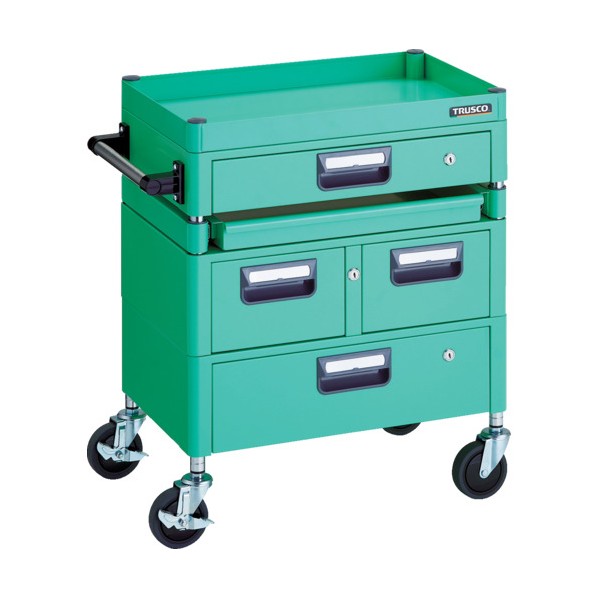 トラスコ フェニックスワゴン 600X400 H740 引出付 スライド1段 YG PEW-761M1VWZ-YG 1台｜DIY FACTORY ONLINE SHOP