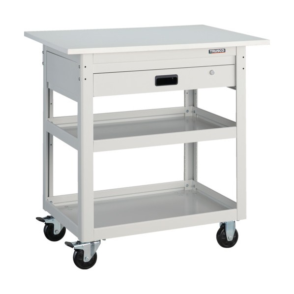 トラスコ ツールワゴン ドルフィン 天板付 900X600 1段引出 W DLWS-973TV-W 1｜DIY FACTORY ONLINE SHOP