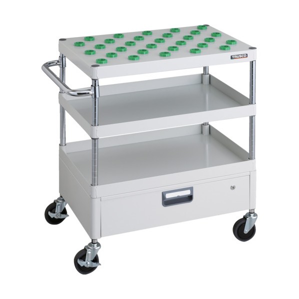 トラスコ フェニックスワゴン 750X500 1段引出付 BT-30 W色 PEW-TL972CV-W 1