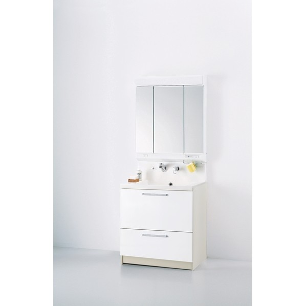 ※法人専用品※QB洗面 ハイバック洗面化粧台 750mm ホワイト LTB-7001 1セット