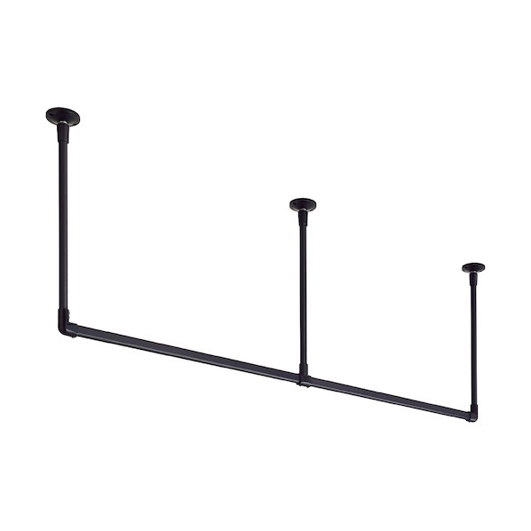 トーソー 【ランドリーバー】ハンギングバーH-2 〔ハンガーラック〕 幅2780mm×高さ270mm ブラック 1セット