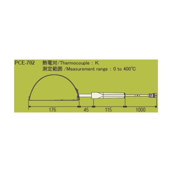 持ちはこぶ形デジタル温湿度命令すること計 検出器 PCE-702 熱電対K 14-3512-42