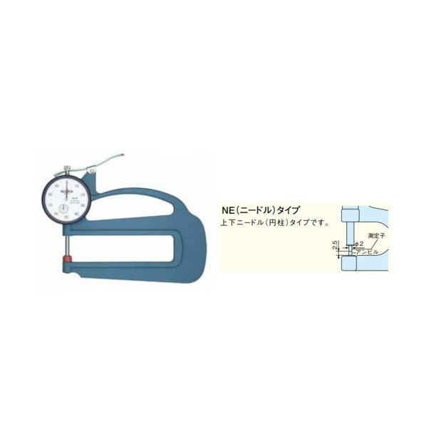 ※法人専用品※テクロック ダイヤルシックネスゲージ Φ2ニードル(円柱)タイプ SM-114NE 1個｜DIY FACTORY ONLINE SHOP