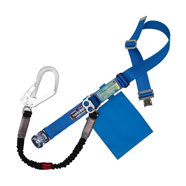 胴ベルト型墜落制止用器具（伸縮タイプ）ノビロン（BK） 青 LLサイズ ベルト幅50MM×1600MM 130KG対応型 ワンタッチバックル仕様 TBNVOT593BL4BKLL(130KG)BP 1本