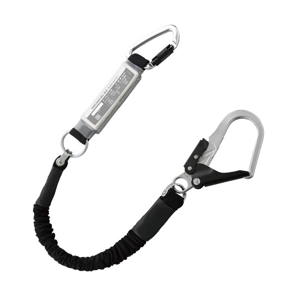 タイプ2ランヤード ハーネス用蛇腹ランヤード シングル G2 タイプ2用 （受注生産品） 黒 A4JR150-G2-T2
