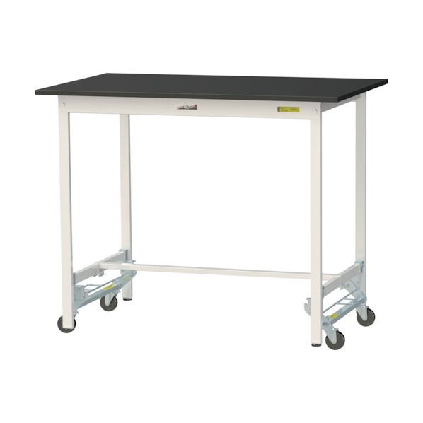 山金工業 実験用ラボテーブル ワンタッチ移動タイプ SLKUH-1275-BKW 1台