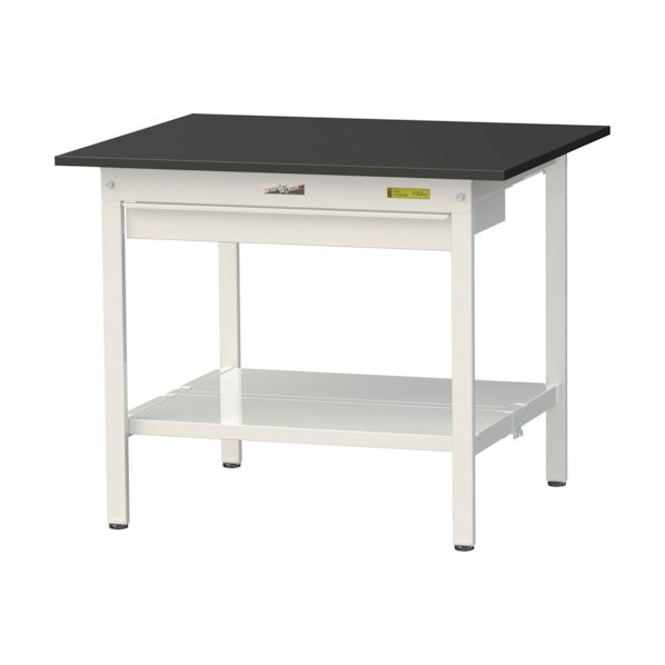 ※法人専用品※山金工業 実験用ラボテーブル 固定式 ワイド引出し付 SLK-975WTT-BKW 1台