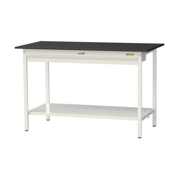 ※法人専用品※山金工業 実験用ラボテーブル 固定式 ワイド引出し付 SLKH-1575WTT-BKW 1台|DIY FACTORY ONLINE SHOP
