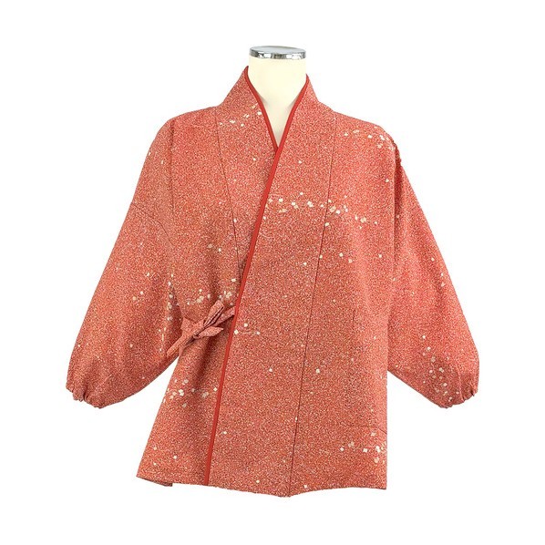 二部式きもの（上） 茶衣着 和服 ユニフォーム オレンジ L K3732-L