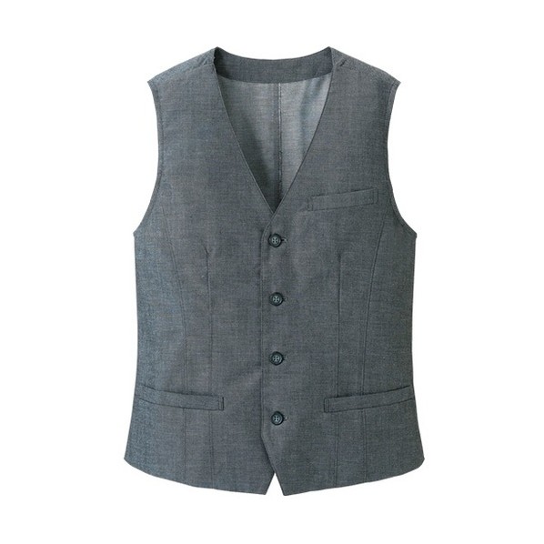 ベスト メンズ 襟なし 飲食店 ユニフォーム 制服 グレー M M グレー SVEM-1302-B3-M｜DIY FACTORY ONLINE SHOP