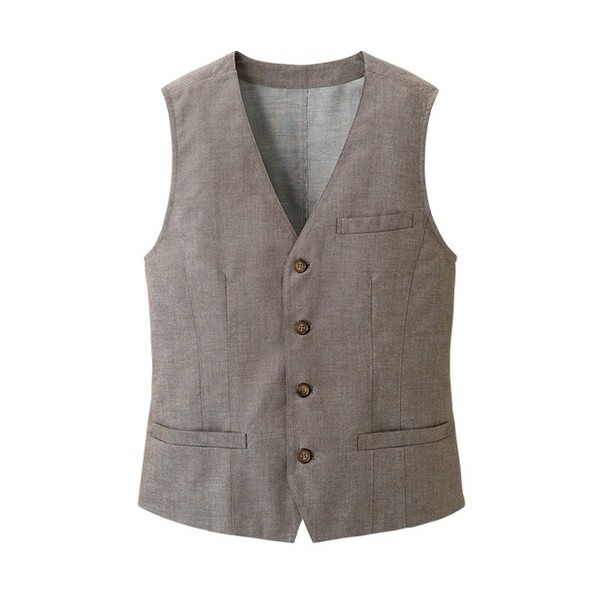 ベスト メンズ 襟なし 飲食店 ユニフォーム 制服 ブラウン LL LL ブラウン SVEM-1302-C3-LL