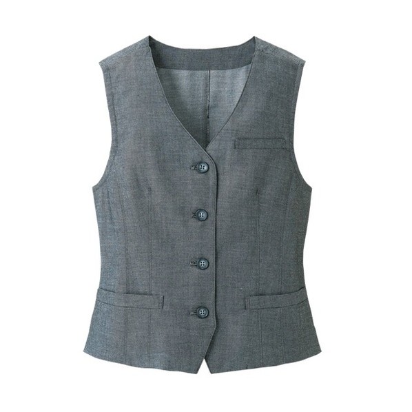 ベスト レディース 襟なし 飲食店 ユニフォーム 制服 グレー 11 11 グレー SVEL-1302-B3-11
