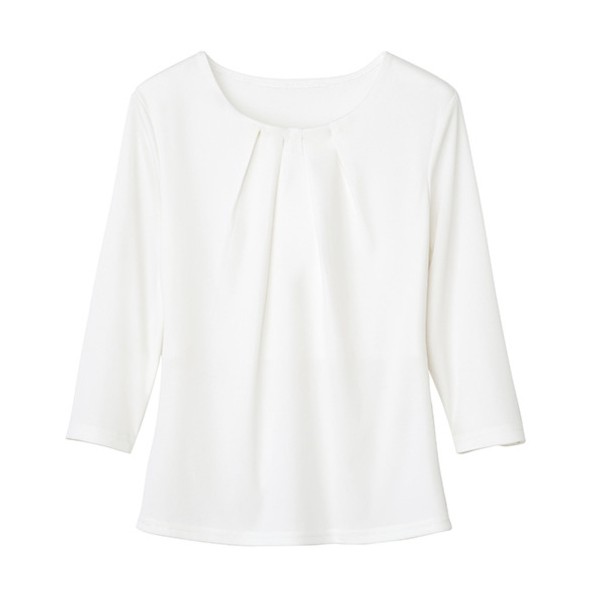 カットソー 七分袖 レディース Uのど首 事務服 象牙色 L L 象牙色 GCSL-1970-A9-L