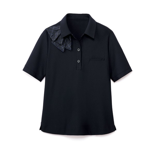 ポロシャツ 半袖 紺 レディース 事務服 ネイビー 5L 5L 紺 GCSL-2204-K3-5L