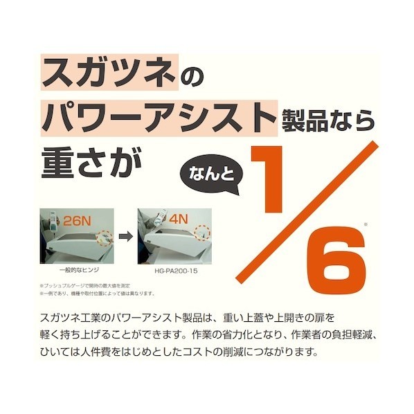 スガツネ パワーアシストヒンジHG-PA200-15（170-025-668 HG-PA200-15(170-025-668) 1点