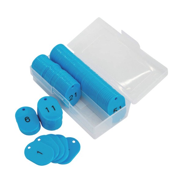 番号札 水色 1～100 小 100枚入 32-8799 1箱｜DIY FACTORY ONLINE SHOP