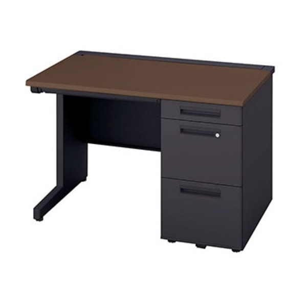 ※法人専用品※ナイキ 片袖デスク(浅型引出し付き) XEHH117H-S-BWN 1点|DIY FACTORY ONLINE SHOP