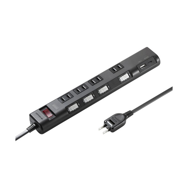 タップ 節電タップ ブラック TAP-B107UC-2BK 1個