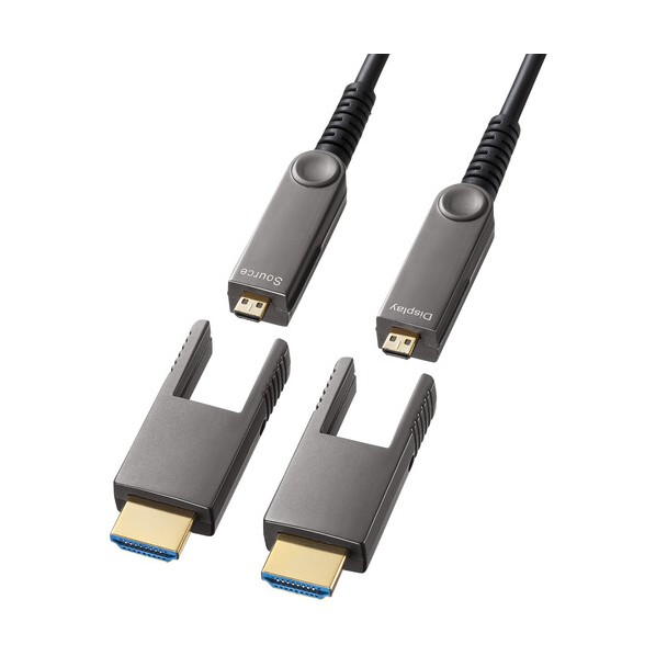 ※法人専用品※サンワサプライ 4K60Hz対応光ファイバHDMIケーブル(15m) KM-HD20-PFBAD15 1本|DIY FACTORY ONLINE SHOP