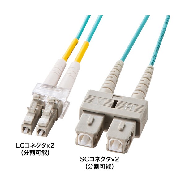 眼鏡型光衣料繊維有線テレビ(マルチ50μmOM3、LC×2-SC×2、2m) HKB-OM3LCSC-02N 1本
