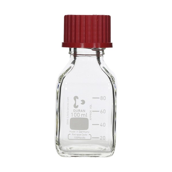 柴田科学 ねじ口角びん 100ml 赤キャップ付 017230-1001A 10個 25,893円