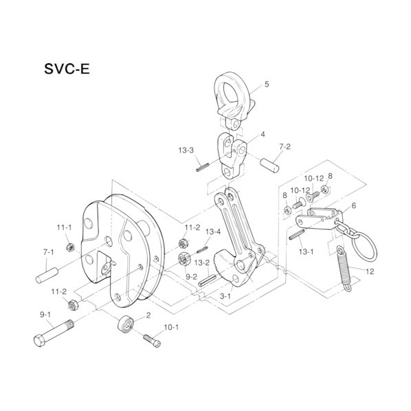立吊クランプ(SVC-E)用カムセット SVT1.5E 1セット