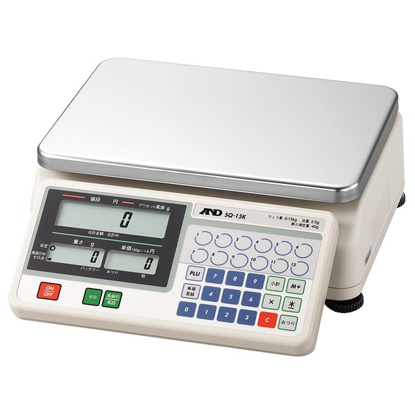 エー・アンド・ディ 店舗用料金はかり 検定付 地区2区(道央･道南地区) SQ-6K 1台｜DIY FACTORY ONLINE SHOP
