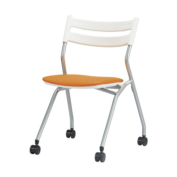 ※法人専用品※ ネスティングチェアCM299シリーズ オレンジ(レザー張り) CM299-MXC-OR 1点|DIY FACTORY ONLINE SHOP