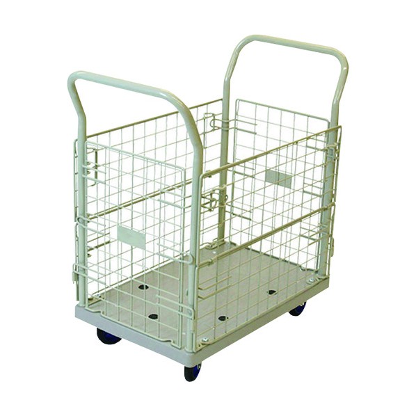 浅香工業(受注生産品)プラキャリーラック金網付L小 フットブレーキ付183622