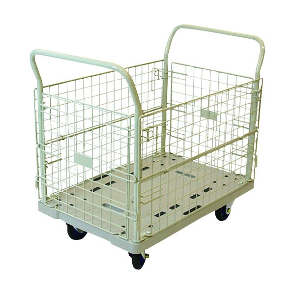 浅香工業(受注生産品)プラキャリーラック金網付L大 フットブレーキ付183639