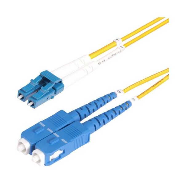 グラスファイバー有線テレビ/os2シングル流行り物/30m/LC-SC/2芯/デュプレックス/LSZH/黄色/光学的 SMLCSC-os2-30M