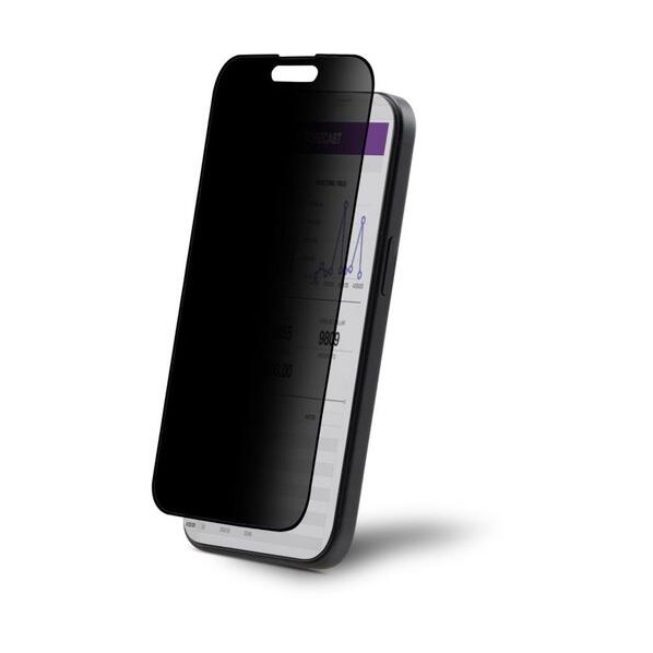 覗き見防止iPhone 15用ガラスフィルム/4方向対応/ブルーライトカット/自己吸着 ガイド枠付き/強化ガラス IP15T-PRIVACY-SCREEN