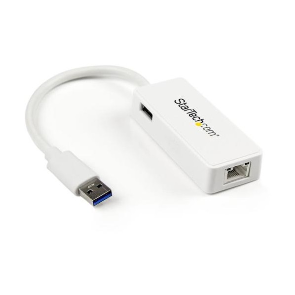 LANアダプター/USB-A/1x RJ45/ギガビットイーサネット/1x USB-Aポート/ホワイト USB31000SPTW 1個