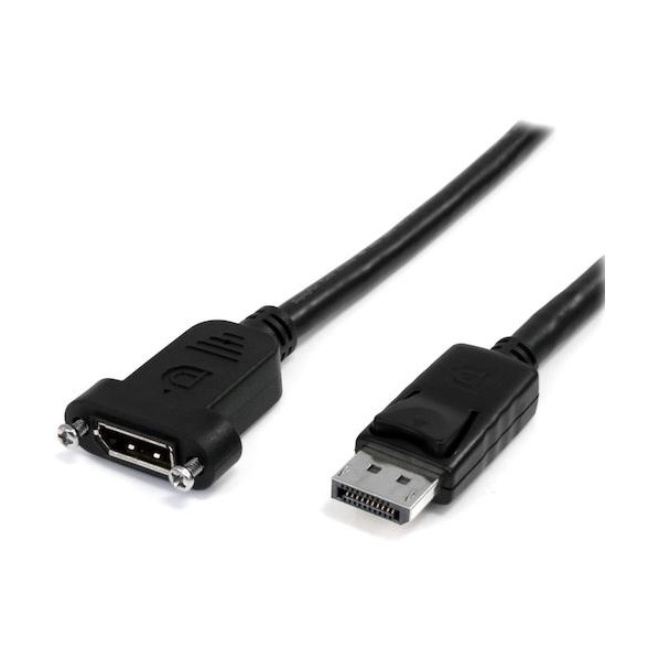 DisplayPort 1.2 ケーブル/ 延長用/91cm/4K60Hz/オス - メス/パネルマウント型/延長コード DPPNLFM3PW 1本