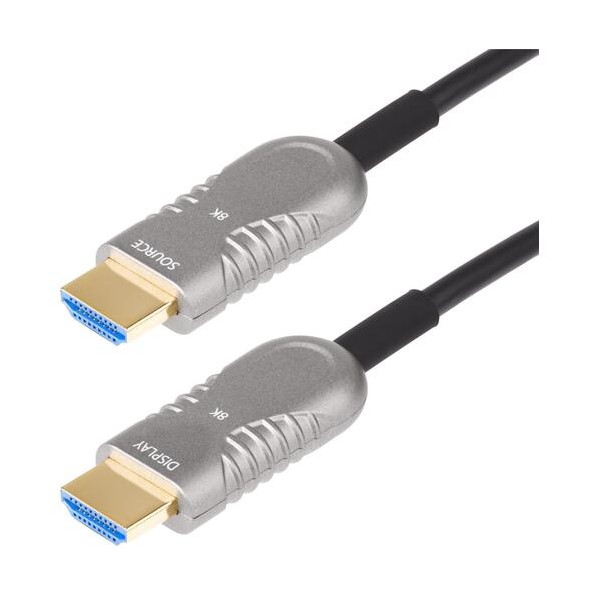 HDMI 2．1ケーブル/光ファイバー/15m/8K60Hz/難燃性材/オス-オス/ブラック/モニターケーブル ブラック 8K-A-50F-HDMI-CABLE
