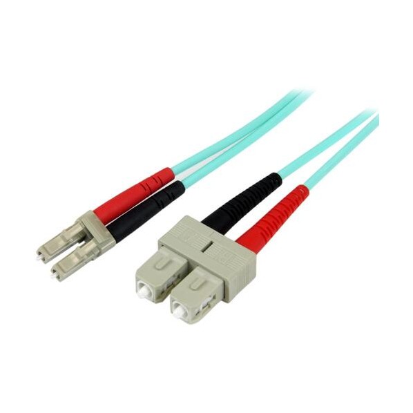 グラスファイバー有線テレビ/OM3マルチ流行り物/10m/LC-SC/2芯/盛りだくさんデュプレックス/LSZH/アクア/光学的 A50FBLCSC10