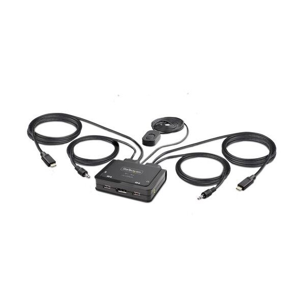 KVM取り替えっこ/2界面/シングル管する/4K60サイクル DisplayPort/USB-C繋ぎ合わせる（DP Alt）/パソコンうつり変わり器 C2-D46-UC2-CBL-KVM 1個