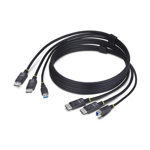 KVMケーブル/1．8m/デュアルDisplayPort ＋ USB Type-A & B/4K60Hz/PC切替器用 DDU1226-KVM-CABLE
