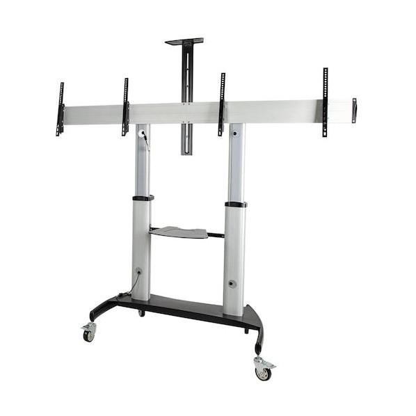 ※法人専用品※STARTECH.COM テレビスタンド/移動式/2画面/37 - 60インチ/VESA/耐荷重各50kg/棚板付/キャスター付/壁寄TVスタンド STNDMTVDUO 1台|DIY FACTORY ONLINE SHOP