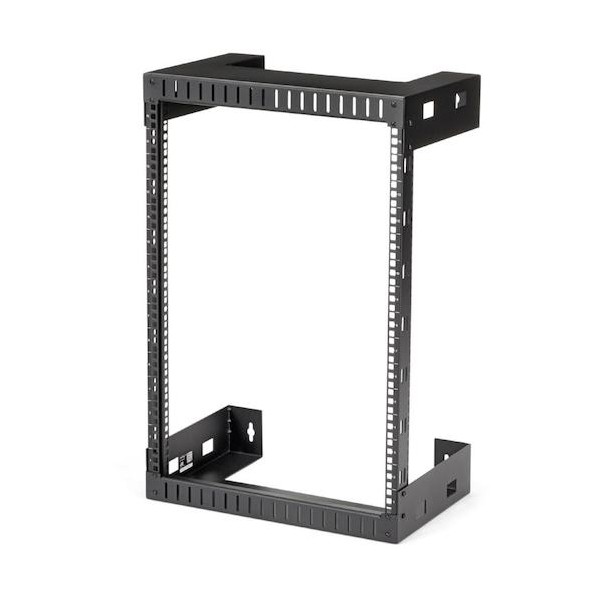 ※法人専用品※ サーバーラック/15U/19インチ/壁掛けタイプ/取付奥行30.5cm/2ポストオープンフレーム/パッチパネル用ラック RK15WALLO 1台｜DIY FACTORY ONLINE SHOP