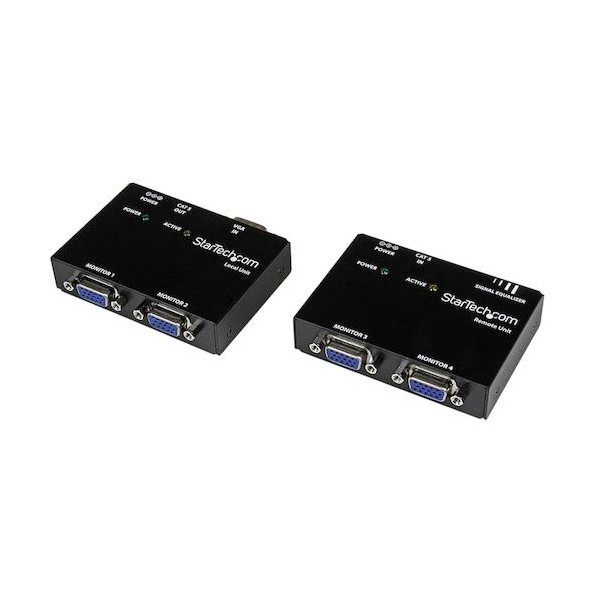 VGAエクステンダー/Cat5/アナログRGBビデオディスプレイ延長器/最大150m/送信機･受信機セット ST121UTP 1個